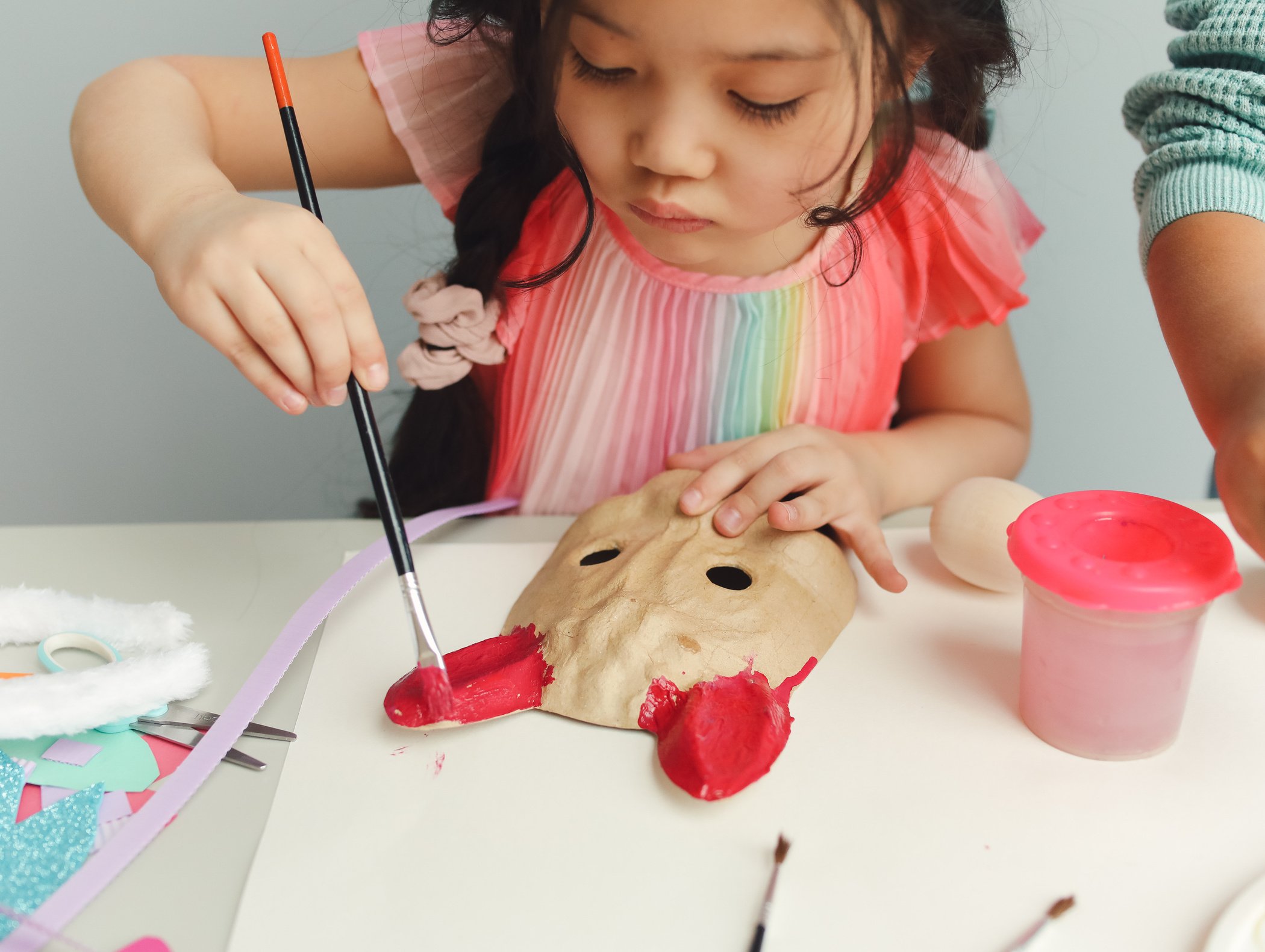 Girl Painting Easter Bunny Mask